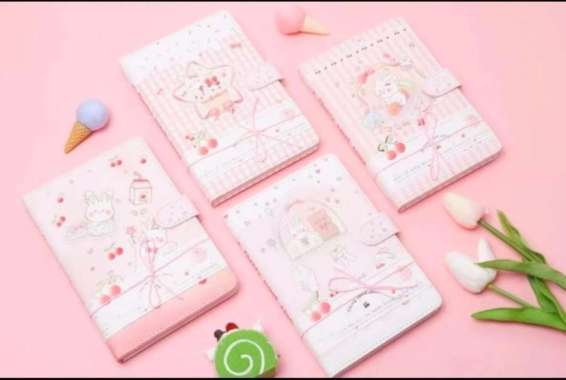 Notebook Buku Tulis Harian Kekinian Motif Rabbit Cherry Sweet Jurnal VAR 3