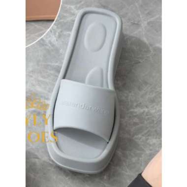 Sandal Selop Jelly Wanita Polos Import Alexander Wang 1228-1A 40 BiruMuda