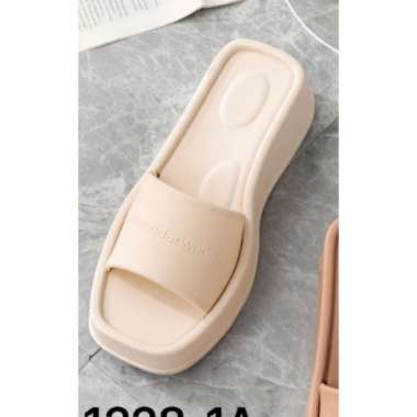 Sandal Selop Jelly Wanita Polos Import Alexander Wang 1228-1A 41 Cream
