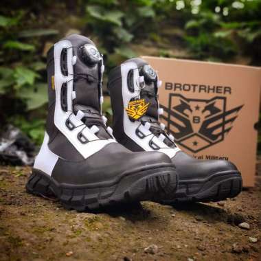 BROTRHER SEPATU PDL TALI Putar Mamba PROVOST Polri Trav 45 Hitam Putih