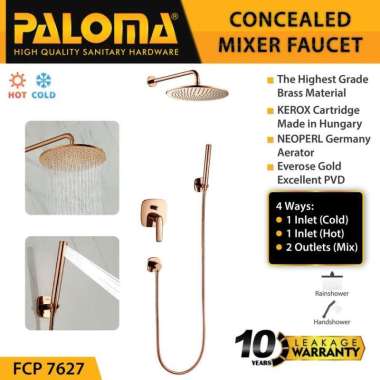 PALOMA FCP 7627 Keran Mixer Shower Tanam Set Dinding Tembok Kran Air