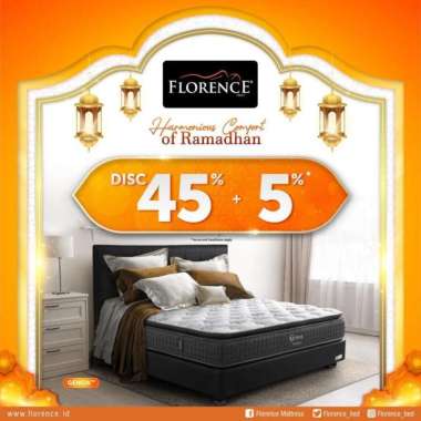 Florence Genoa Kasur Spring Bed Matras with Anti Mosquito Protection 160x200 - Full Set