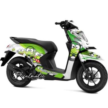 Stiker Full Body Decal Motor Honda Genio 2018 - 2023 Keroppi 2 Putih