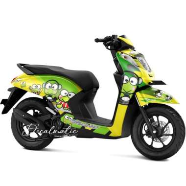 Stiker Full Body Decal Motor Honda Genio 2018 - 2023 Keroppi 2 Kuning