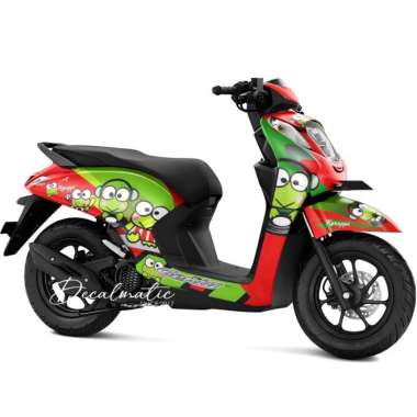 Stiker Full Body Decal Motor Honda Genio 2018 - 2023 Keroppi 2 Merah