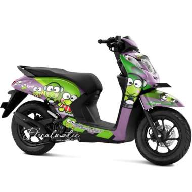 Stiker Full Body Decal Motor Honda Genio 2018 - 2023 Keroppi 2 Ungu