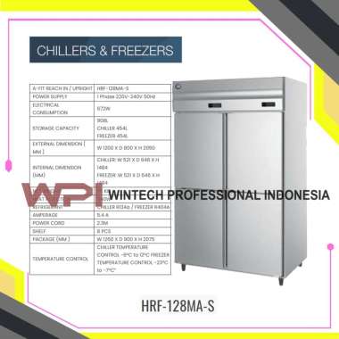 Hoshizaki HRF-128MA-S SS Kitchen Upright Combi Freezer Chiller 4 Pintu