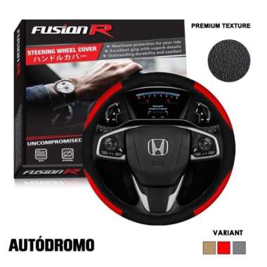 CIVIC HATCHBACK Cover Stir Mobil Sarung Setir AUTODROMO FUSION R Cream Merah