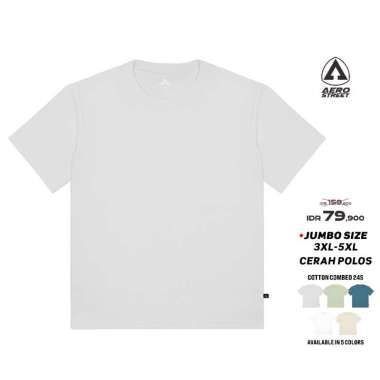 Aerostreet T Shirt Big Size Polos Cerah Kaos T-Shirt KBFCA 5XL Hijau Army Muda