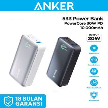 ANKER 533 Powerbank Mini Super Fast Charging Powercore 30W PD Type C Putih