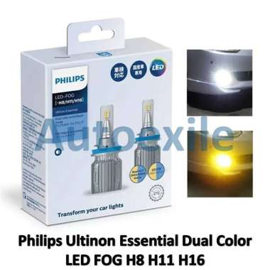 Philips Ultinon Essential LED Fog H8 H11 H16 Dual Color Switchback Mode CCT 6500K Putih 2500K Kuning