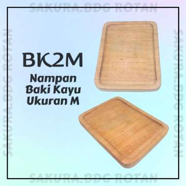 BK2M - Baki nampan kayu persegi panjang M 26x18x1.5 tempat wadah struk tatakan gelas piring dekorasi