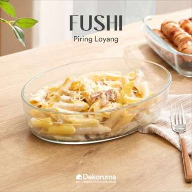Dekoruma FUSHI Piring Oven / Piring Saji dari Kaca Oval 1,6 L