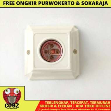 BROCO 1210 FITTING LAMPU PLAFON ATAP TEMPEL KOTAK PUTIH
