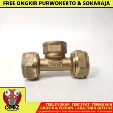 L 20 x 1/2 IN / NTM Tee Selang Pex Drat Dalam Ke Pipa Kuningan