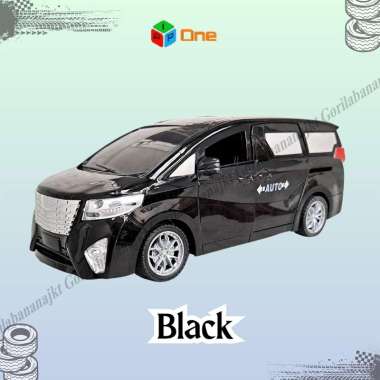 Mobil Alphard Miniatur Diecast RC Open Sliding Door warna Hitam Putih 1:18 Batery Mainan Anak Remote