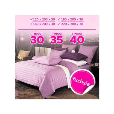 Goto Yume Bed Cover Sprei Bedcover Set Seprei Tencel Premium Lembut 180 X 200 X 30 FUCHSIA