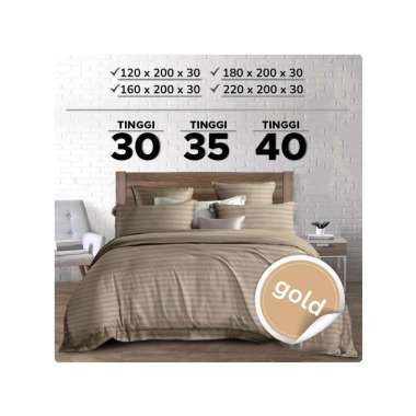 Goto Yume Bed Cover Sprei Bedcover Set Seprei Tencel Premium Lembut 160 X 200 X 35 GOLD