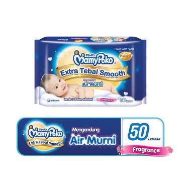 Promo Harga Mamy Poko Baby Wipes Extra Tebal Smooth Fragrance 50 pcs - Blibli