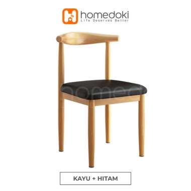 Homedoki Kursi / Kursi Makan / Kursi Kayu / Kursi Belajar / Kursi Kantor Hitam