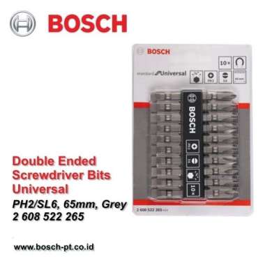 Mata Obeng Double Ended PH2/SL6 65mm 10 pcs Bosch 2 608 522 265
