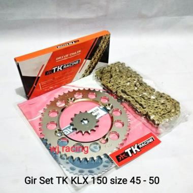 Gear Set TK Racing KLX 150 size 45 - 50 & Rantai TK HS Chrome