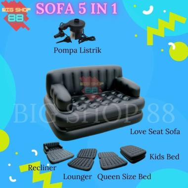 SOFA ANGIN KASUR ANGIN AIR SOFA BED SOFA SANTAI BESTWAY 5 IN 1 SOFA+POMPA LISTRIK