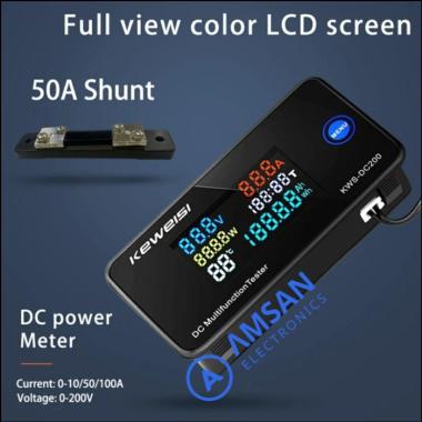 KWS-DC200 10A 50A 100A DC Wattmeter KWH Ampere Watt meter Keweisi 50A