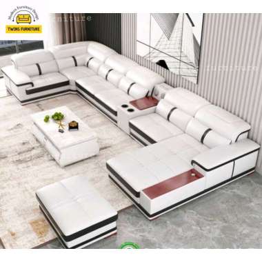 IDEA - sofa letter U mewah sofa putih elegant