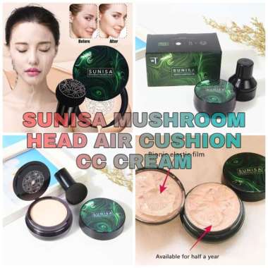 SUNISA Mushroom Head Air Cushion BB/ CC Cream Original Ampuh Viral 2023 natural
