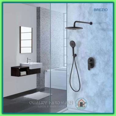Paket Shower Set Hitam Brezio QHFCBZ 1827 Shower Tanam Hand Shower Dengan Rain Shower Murah Kualitas