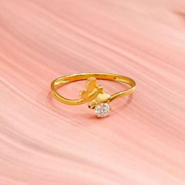 cincin wanita model butterfly korean style emas asli