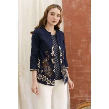 Evercloth Kely Top Kombi - Atasan Batik Wanita Blouse Wanita Batik Modern Batik Couple XXL