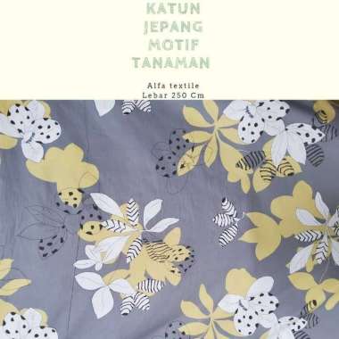 Bahan Kain Katun Jepang Motif Bunga Swiss Cheese Plant