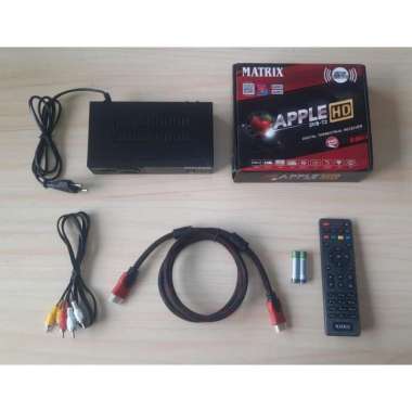 Set Top Box DVB-T2 / STB TV Digital Matrix Apple HD MERAH Garansi 1TH MERAH + HDMI