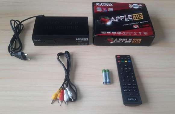 Set Top Box DVB-T2 / STB TV Digital Matrix Apple HD MERAH Garansi 1TH MERAH + RCA