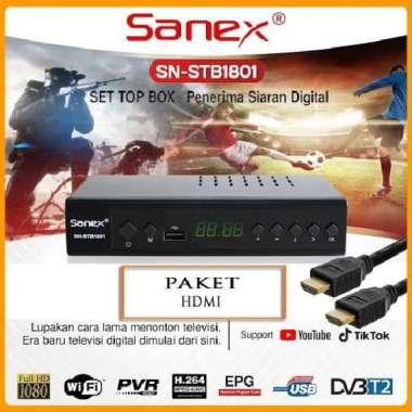 Set Top Box DVB-T2 / STB TV Digital Matrix Apple HD MERAH Garansi 1TH SANEX HDMI
