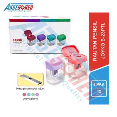 Aksesoren Rautan Pensil Joyko [B-23PTL/1 Pack/12 Pcs] / Serutan Pinsil / Kerokan Pencil Sharpener / 