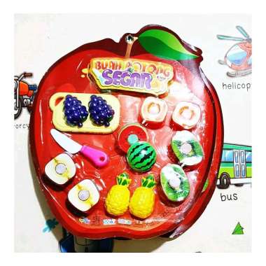Mainan Anak Cutting Fruits Toys Mainan Anak Set Buah Potong Segar Set Besar Mainan Masak Masakan Bua