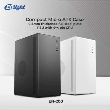 Casing PC Enlight EN-200 Micro ATX Include PSU 300Watt putih