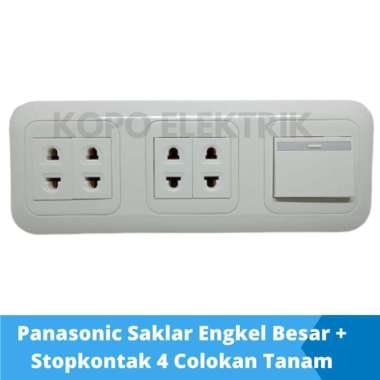 Panasonic Saklar Engkel Besar + Stopkontak 4 Colokan Tanam Inbow