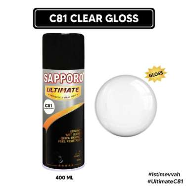 Sapporo Ultimate C81 Clear Gloss / Sapporo Spray / Pernis / Pengkilap / Cat Aerosol Terbaik