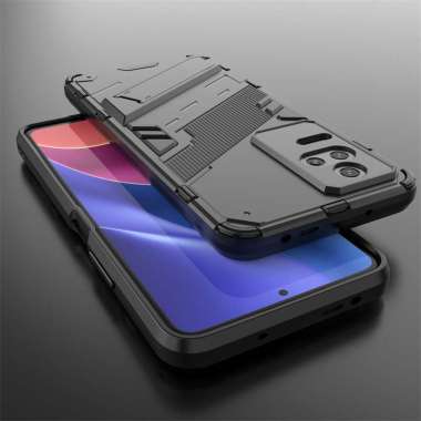 CASE POCO F4 POCO X4 GT - CASING POCO F4 GT CASE KICKTAND ARMOR PREMIUM POCO F4 HITAM