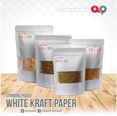 Standing Pouch Kraft Putih (Spkp) + Ziper 10x15