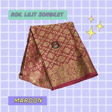 Rok Lilit Songket Wanita /Rok Lilit Tenun Songket / Rok Wanita MAROON