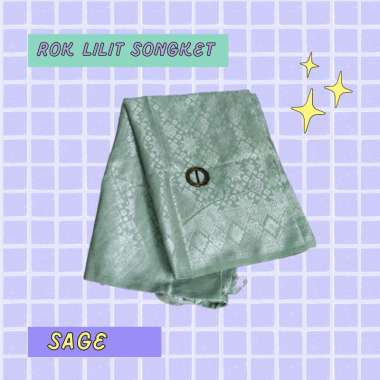 Rok Lilit Songket Wanita /Rok Lilit Tenun Songket / Rok Wanita SAGE