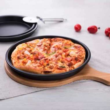 Baking Pan Air fryer Loyang Pizza Bulat Bahan Teflon Anti Lengket Non Stick 18cm