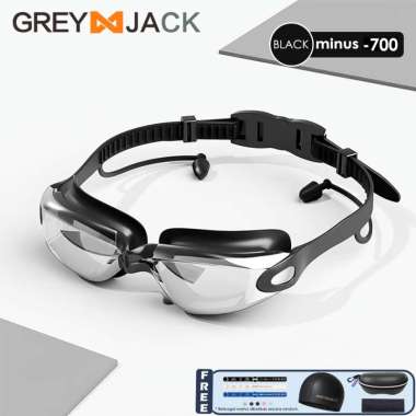 Grey Jack Kacamata Renang Lensa HD Dewasa Minus Lensa Anti Fog TR90+Silicone Swimming Goggles Fashio