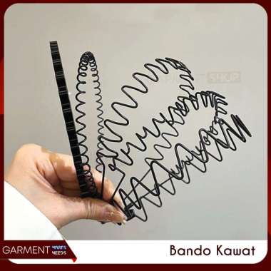 Bando Kawat Gelombang Zigzag Hitam Model Korea Premium Headband Sport Pria Wanita Import Anti Patah 
