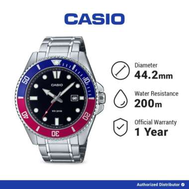 Casio MDV-107D-1A3VDF Original Jam Tangan Pria Analog Silver